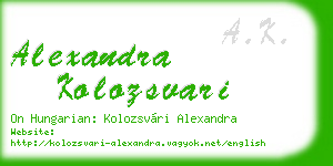 alexandra kolozsvari business card