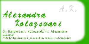 alexandra kolozsvari business card